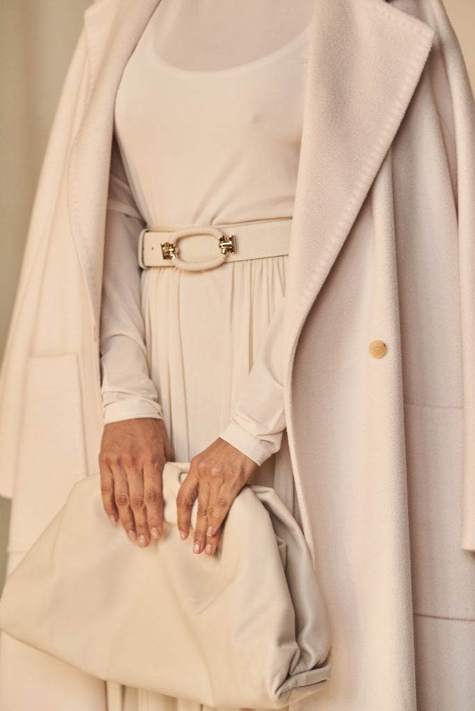 Victoria Barbara in all White Max Mara Look